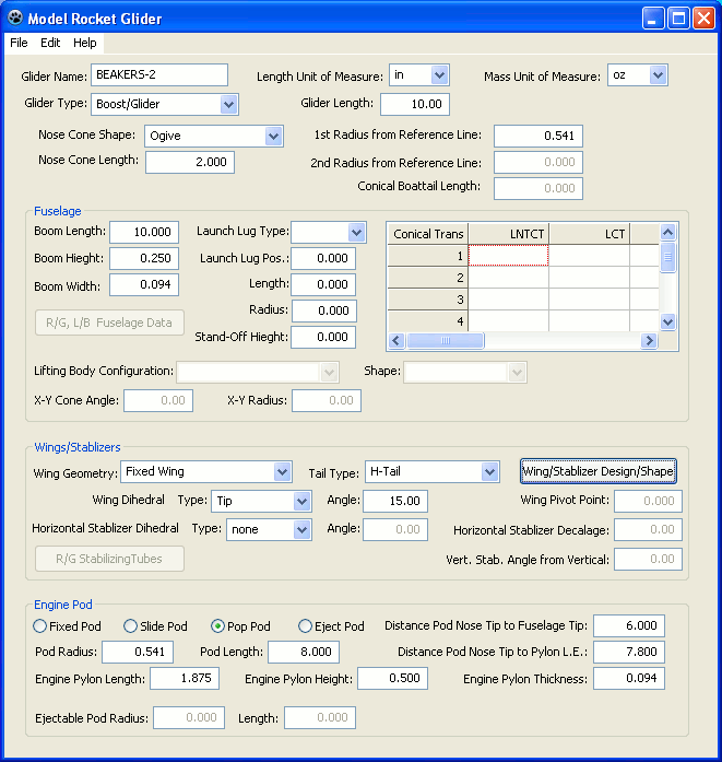 rocket powered glider application