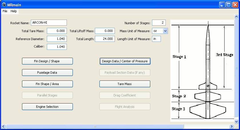 model rocket analysis UI